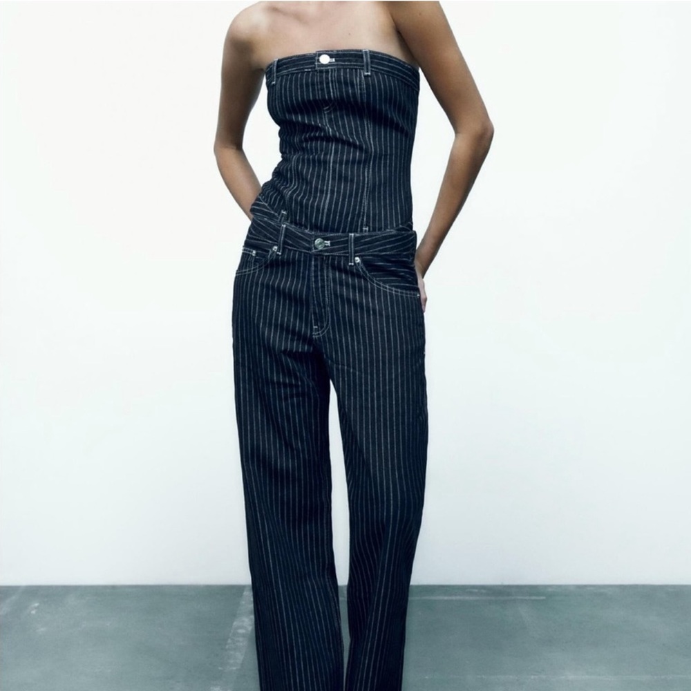 ZARA Pinstripe Denim Set